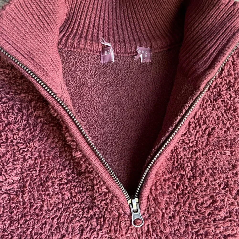 Barefoot Dreams CozyChic Shearling Half Zip Pullover In Burgundy NO TAGS SZ M